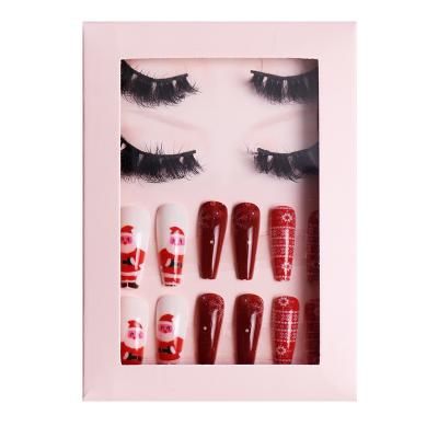 China Natural ; Real Soft Fluffy Eyelashes 8D Mink False Nail Art Eyelash Kit Set For Christmas Halloween New Year Cosplay Party for sale