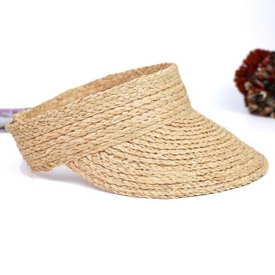 China Fashion\Comfortable\Durable; Fashion Accessory Eco - Friendly Raffia Straw Hat Straw Visor For Women for sale