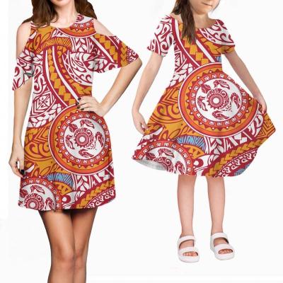 China Anti-Static Dresses for Women Polynesian Tribal Lady Maxi Dresses Wholesale Clothing Samoa Women's Print Quality Dresses Elegant Lady for sale