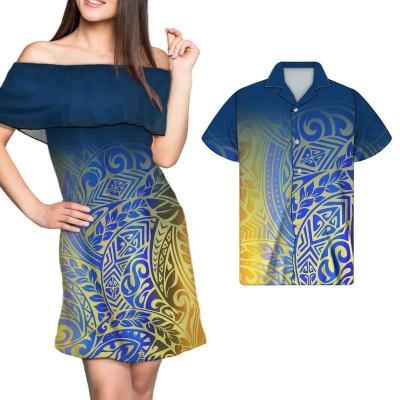 China New Product Couples Dress Anti-Static Women Clothing One Piece Dress For Women Samoa Hibiscus Women Dress Ladies Long for sale