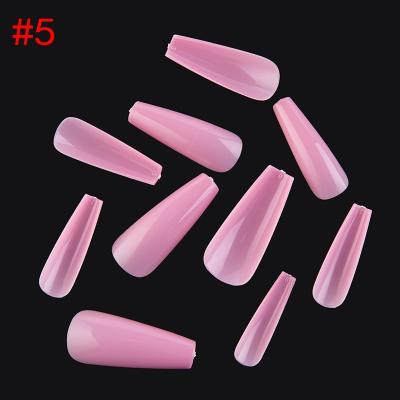 China 2022 French New Fashion Design French Coffin Nail Art Tips 10 Class Total Cover 100pcs Press On Nail Tips for sale