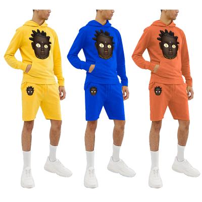 China Custom Men's Hoodie QUICK DRY Sweat Suit French Terry Short Two-Piece Casual Tracksuit Jogging Sets Suit Set for sale