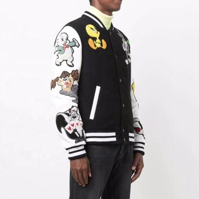 China Custom big size plus size men's plus size men's jackets animal letterman sleeve letterman varsity jacket for men for sale