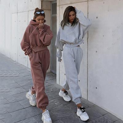 China 2022 Breathable Spring Women's 2 Piece Joggers Suits And Hoodie Fleece Tracksuit Sets Female Set Jogging Women Good Quality Tracksuit for sale