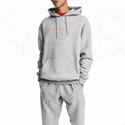 China Anti-pilling Custom Kangaroo Pocket Rib Cuff And Brim Gray Man Printed Sweatshirts Hoodies For Manufacturer for sale