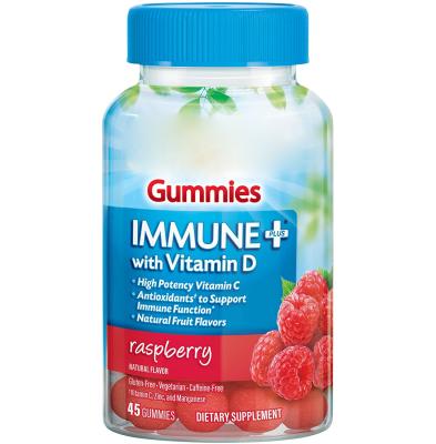 China immune & Anti-Fatigue Private Label Immune+ Gummies Immune Vitamin D Plus 750 mg Vitamin C Dietary Supplement 45 Count for sale