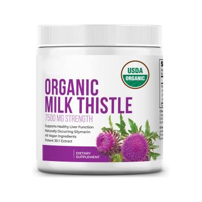 China Private Label Energy & Detox Milk Thistle Extract Powder Organic Strength 30:1 Effective Rich In Silymarin Flavonoids Vegan Non-GMO for sale