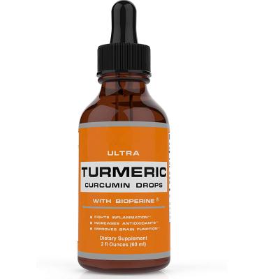 China immune & Anti-Fatigue Private Label Turmeric Liquid Curcumin With Bioperine Absorption Best Offering Turmeric Extract With Black Pepper Turmeric Drops for sale