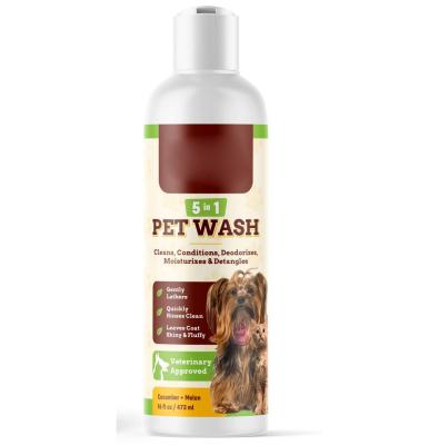 China Viable 5 in 1 Pet Wash Oatmeal Pet Shampoo For Dogs Cats Hypoallergenic Shampoo For Puppy Clean Condition 473ml In Stock for sale