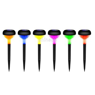 China New Design Outdoor Solar Led Garden Stake Lights ABS Garden Stainless Steel Pathway Lamps Solar Light with RGB Lamp for sale