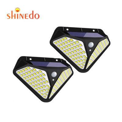 China Outdoor Warehouse 102 LED Solar Lamp Powered Sunlight 3 Modes PIR Motion Sensor Solar Light for Garden Wall Street Decoration for sale