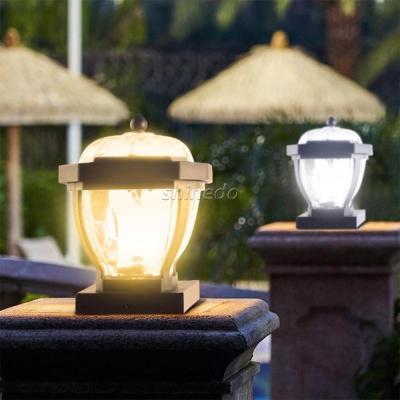 China Solar Garden Wall Led Light Outdoor Motion Sensor Chapiter Stigma Pillar Lamp Cap Post Light For Garden for sale