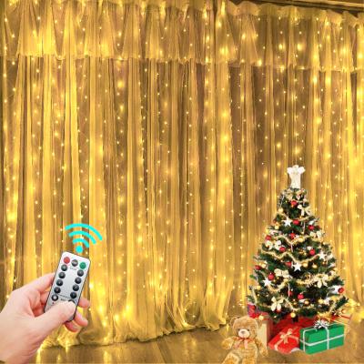 China Led Curtain Light 3x3m 300 8 Modes String Decorative Curtain Lights, Waterproof Fairy Window Garland LED Curtain Light for Bedroom Decorations for sale