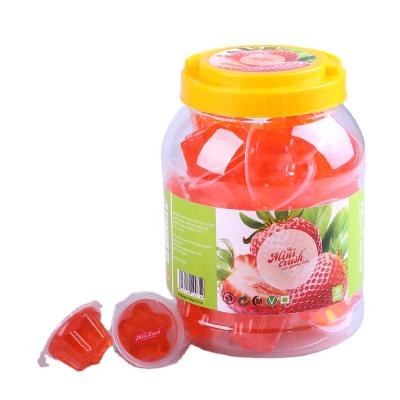 China Low Fat Fruit Cup Jelly Pudding Halal Soft Jelly Candy Strawberry Flavor Assorted Fruit Jelly For Kid for sale