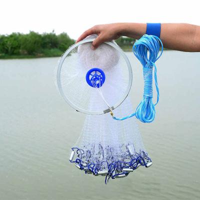 China American style monofilament chain cast net with ring aluminum monofilament nylon fishing net for sale