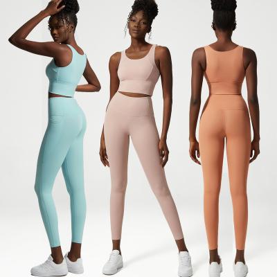 China High Waisted Low Moq Sportswear Women High Waisted Workout Leggings Breathable Custom Fitness Crop Yoga Set Breathable Gym Clothing for sale