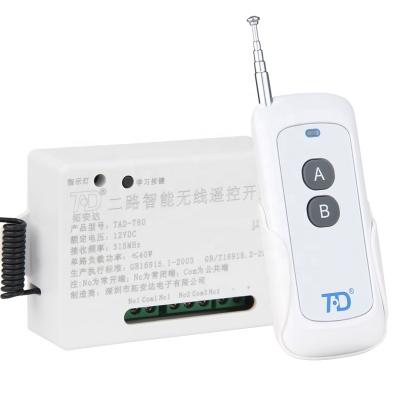 China 2 Channel Switch 315/433mhz RF Wireless Remote Control Module 12V/24V Optional Receiver With Remote TAD-T80-1 for sale