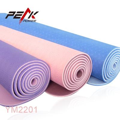 China Double Layer PeakPower Two Strip 1830*610*4mm/5mm/6mm Anti-Slip Yoga Mat Two Color for sale