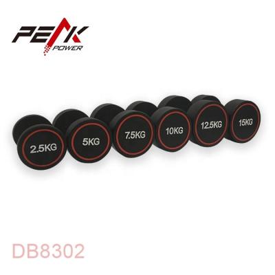 China APU PeakPower Eco Free Round Rubber Dumbbell With Steel Grip for sale