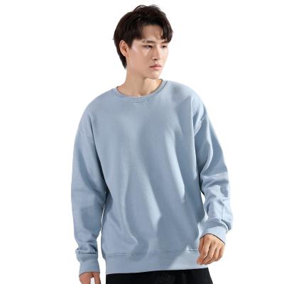 China Wholesale Custom Anti-wrinkle Drop Shoulder White Oversized Pullover Men's 100% Cotton Crewneck Sweatshirt for sale