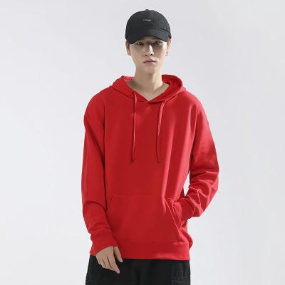 China Anti-wrinkle factory direct custom make 100% cotton solid color oversized pullover plus size men's hoodies for sale