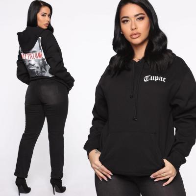 China Viable Wholesale Custom Heavy Thick Women Shear Oversized Hoodie Anime Pullover Plus Size Women's Hoodies for sale