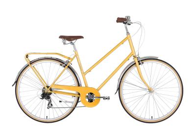 China High End Yellow Frame Ladies City Style Commuter Bicycle With Riser Handbar for sale