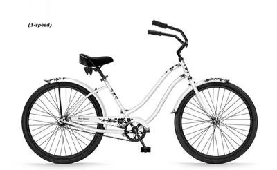 China White Full Size Single / 3 Speed Beach Cruiser Bicycles For Women / Girls for sale