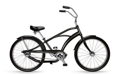 China Stylish Black Hi-Ten Steel Fat Tire Beach Cruiser With Tail Lights for sale