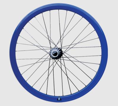 China Blue Custom Bicycle Parts Alloy Flip Flop Fixed Gear Bike Wheel Set for sale