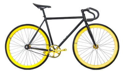 China Yellow Single Speed Lugged Frame Fixed Gear Bikes / Bicycles for sale