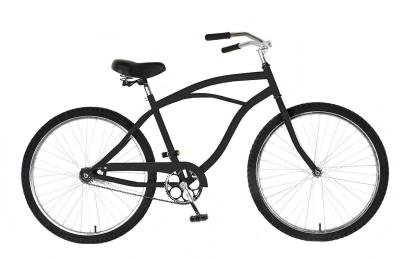 China 26 Inch All Black Chain Beach Cruiser Bicycles With Hi - Tensil Steel Frame for sale