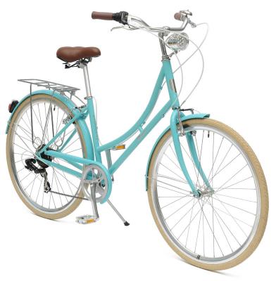 China Female / Ladies City Bikes 7 Speed Bicycle With 700C Straight Fork for sale