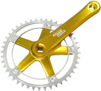 China Custom Aluminum Fixed Gear Bicycle Crankset With 44T / 46T Anodized for sale