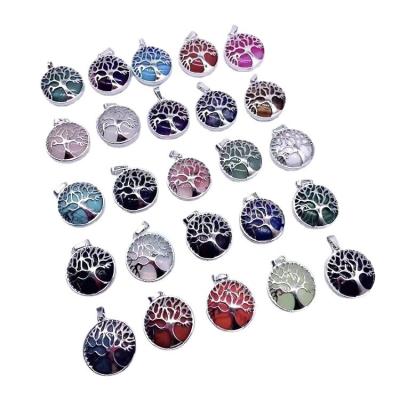 China CLASSIC Wholesale Fashion Alloy Natural Stone Tree Of Life Pendants For Jewelry Accessories Marking Pendant for sale