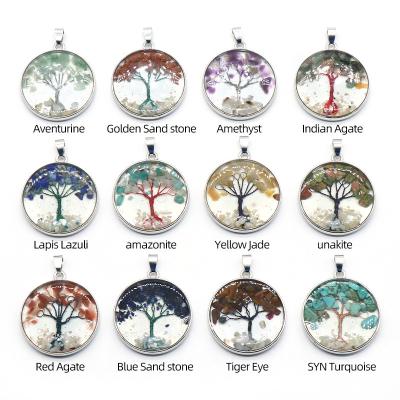 China High Quality Green CLASSIC Natural Stone of Life Pendants Turquoise Tree for Charms Jewelry Making DIY Necklace Earrings for sale