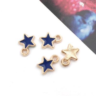 China CLASSIC 8 color alloy metal drop oil stars small charms kc gold pendant for DIY bracelet necklace jewelry making for sale