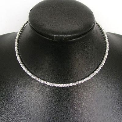 China Fashion Women Crystal Diamante Row Rhinestone Necklace Wedding Party Choker Chain Necklace Jewelry Gift Bridal Jewelry for sale