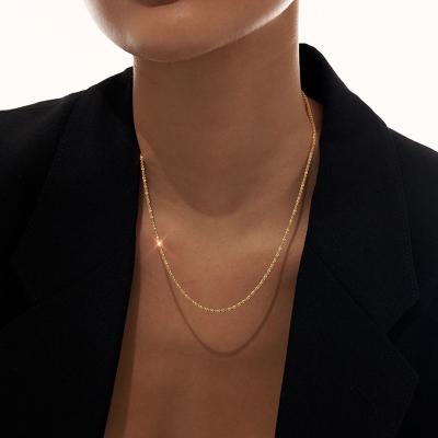 China Simple Luxury Silver Color Gold Shiny Shiny Chain Necklace For Women Chokers Necklace Birthday Party Elegant Jewelry Necklace for sale