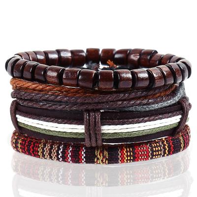 China CLASSIC Vintage Mens Braid Bracelets Multilayer Leather Bracelets Star Owl Handmade Rope Wrap Leaf Bracelets Male Gift Jewely for sale