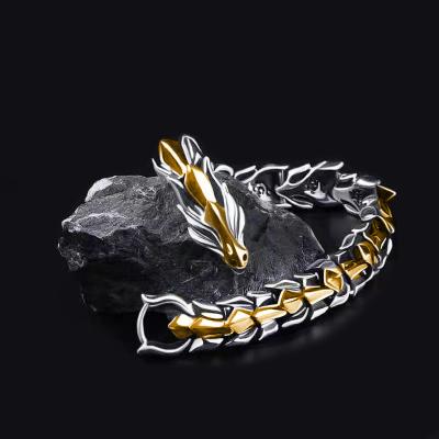 China Punk Lin Dragon Bracelet Jewelry Men's Accessories Gifts Retro Exaggerated Dragon Head Hip Hop Jewelry Vintage Mens Jewelry for sale