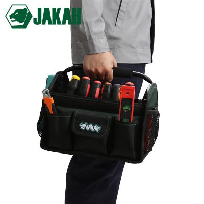 China Durable 1680D Car Repair Top Open Bag With Steel Tubular Handle Electrician Heavy Duty Tool Bag JK-024 for sale