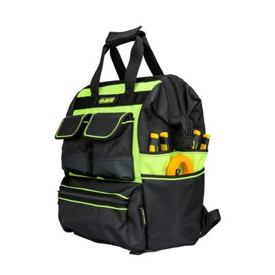 China 1680D Multi-Functional Opening Heavy Duty Waterproof Heavy Duty Backpack Electrician/Engineer/Contractor Construction Site Backpack Big Mouth for sale