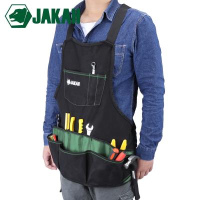 China Canvas Tool Apron Carpenter Work Shoulder Apron Anti-dirty Gardening Pockets With 1680D Oxford Prevent Puncture JK-002 for sale