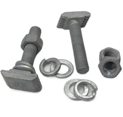 China Industry T-Shaped Screw Bolts For HALFEN Support Arm Splined Pipeline Gallery Curtain Wall T-Shaped Bolts for sale