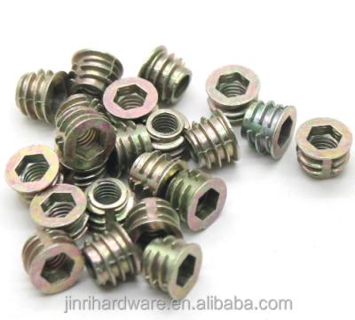 China Heavy Industry M4 M5 M6 M8 M10 Threaded Insert Nut Furniture Nuts For Wood Socket Hex Screw Flanged Barbed Wire for sale