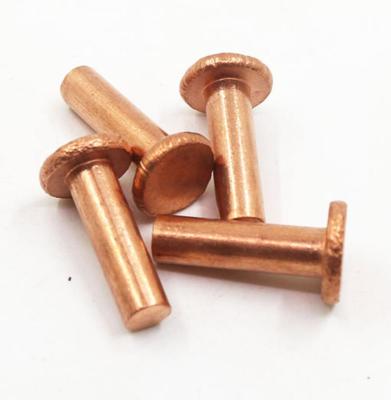 China M2*8 Industry Solid Copper Rivets Permanent Brass Burr Fasteners Gauge Horse Spike for sale