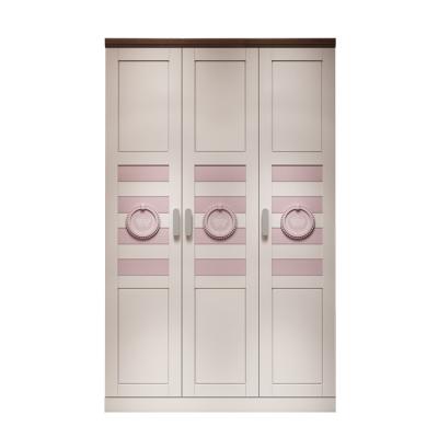 China Hot Selling Contemporary Simple Design Solid Wood Children's Wardrobe 3 Door Wardrobe Modern Bedroom Furniture Kids Wardrobes for sale