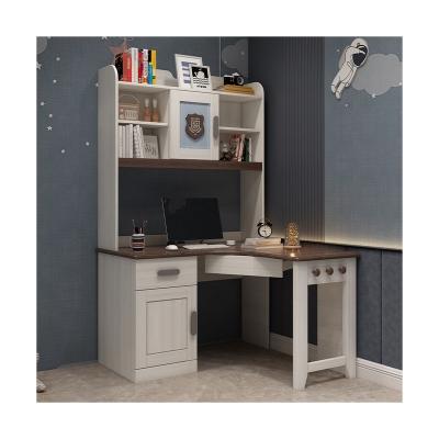 China Excellent Quality All Bedroom Furniture Modern Solid Wood Drawer Computer Desk With Book Shelves Kids Study Table for sale