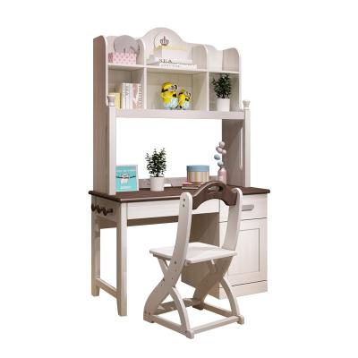 China All Hot Selling High Quality Modern Solid Wood Bedroom Furniture Kids Study Table With Book Shelves for sale